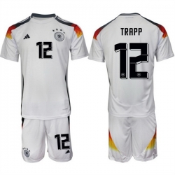 Men Germany 12 Kevin Trapp White 2024 25 Home Soccer Jersey Suit