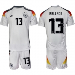 Men Germany 13 Michael Ballack White 2024 25 Home Soccer Jersey Suit