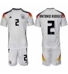 Men Germany 2 Antonio R FCdiger White 2024 25 Home Soccer Jersey Suit
