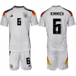 Men Germany 6 Joshua Kimmich White 2024 25 Home Soccer Jersey Suit