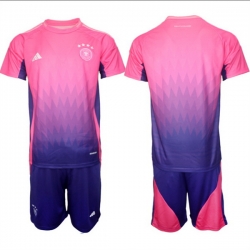 Men Germany Custom Pink Purple 2024 25 Away Soccer Jersey Suit