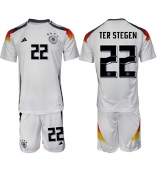 Men Germany Germany 22 Ter Stegen White 2024 25 Home Soccer Jersey Suit