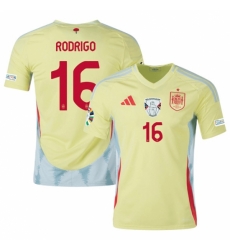 Men Spain Team 16 Olivia Rodrigo Yellow 2024 Away Soccer Jersey