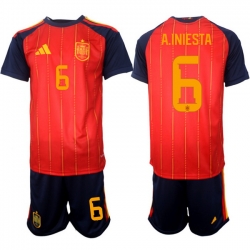 Spain 2026 FIFA World Cup Soccer Jersey Red #6 A.INIESTA