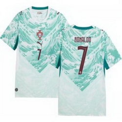 Men 7 Portugal Replica Cristiano Ronaldo Long Sleeve Away Jersey   1