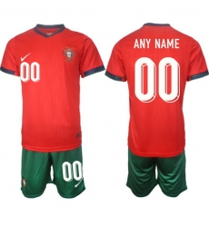 Men Portugal Team Custom 2024 25 Red Home Soccer Jersey Suit
