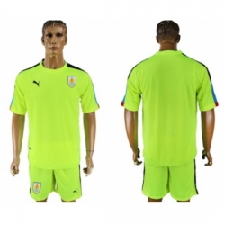 Uruguay Blank Shiny Green Goalkeeper Soccer Country Jersey