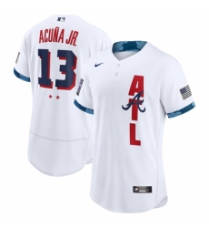 Men's Atlanta Braves #13 Ronald Acuña Jr. Nike White 2021 MLB All-Star Game Authentic Player Jersey Men's Atlanta Braves #13 Ronald Acuña Jr. Nike White 2021 MLB All-Star Game Authentic Player Jersey