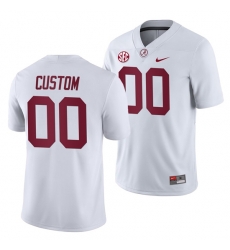 Alabama Crimson Tide Custom White College Football Men's Away Game Jersey Alabama Crimson Tide Custom White College Football Men's Away Game Jersey