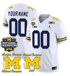 Men Women Youth Michigan Wolverines ACTIVE PLAYER Custom White F U S E  CFP 2023 National Champions Patch Vapor Stitched Football Jersey