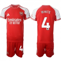 Men Arsenal 2026 Soccer Jerseys Red #4 WHITE
