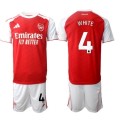 Men Arsenal 2026 Soccer Jerseys Red White #4 WHITE