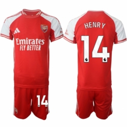 Men Arsenal FC 14 Thierry Henry Red 2025 Home Soccer Jersey Suit