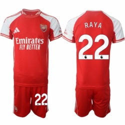 Men Arsenal FC 22 David Raya Red 2025 Home Soccer Jersey Suit