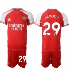 Men Arsenal FC 29 Kai Lukas Havertz Red 2025 Home Soccer Jersey Suit