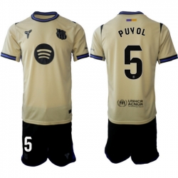 Men FC Barcelona 2026 Soccer Jerseys Beige #5 PUYOL