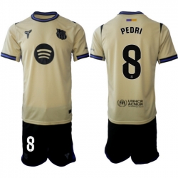 Men FC Barcelona 2026 Soccer Jerseys Beige #8 PEDRI