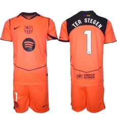 Men FC Barcelona 2026 Soccer Jerseys Orange #1 TER STEGEN