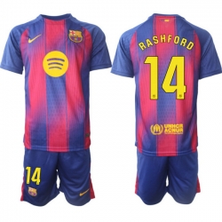 Men FC Barcelona 2026 Soccer Jerseys PinkBlue #14 RASHFORD