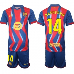Men FC Barcelona 2026 Soccer Jerseys RedBlue #14 RASHFORD