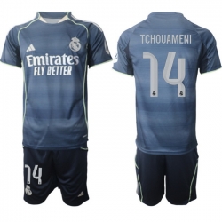 Men Real Madrid 2026 Soccer Jerseys DarkBlue #14 TCHOUAMENI
