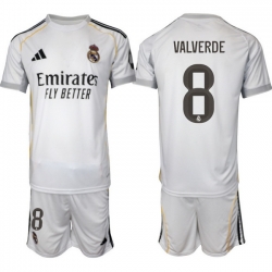 Men Real Madrid 2026 Soccer Jerseys White #8 VALVERDE