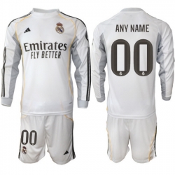 Men Real Madrid 2026 Soccer Jerseys White Long CUSTOM