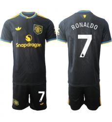 Men Manchester United 2026 Soccer Jerseys Black #7 RONALDO