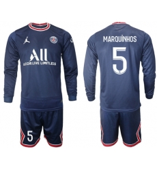 Men Paris Saint Germain Long Sleeve Soccer Jerseys 560