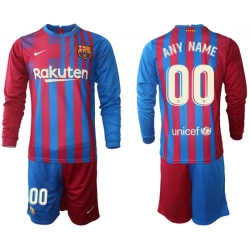 Men Barcelona Long Sleeve Soccer Jerseys 560 Customized