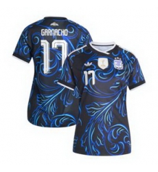Women 17Alejandro Garnacho Argentina National Team adidas 2026 Away Replica Jersey Black 3
