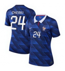 Women 24Rayan Cherki France Jersey 3 Women 24Rayan Cherki France Jersey 3