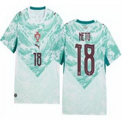 Women 18 Portugal Replica Pedro Neto Long Sleeve Away Jersey   1