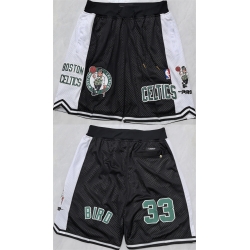Men Boston Celtics Black White Shorts