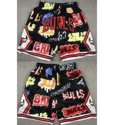 Men Chicago Bulls Black Shorts Men Chicago Bulls Black Shorts