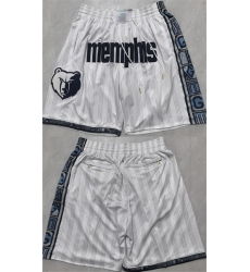 Men Memphis Grizzlies White 2026 Shorts 001 Men Memphis Grizzlies White 2026 Shorts 001