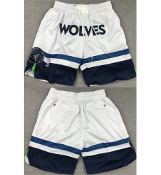 Men Minnesota Timberwolves White Mitchell  26 Ness Shorts