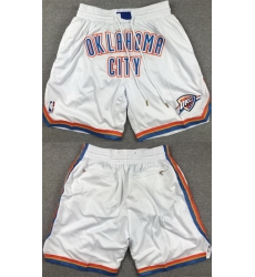 Men Oklahoma City Thunder White Shorts Men Oklahoma City Thunder White Shorts