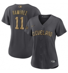 Women Cleveland Guardians 11 Jose Ramirez 2022 All Star Charcoal Stitched Baseball Jersey Women Cleveland Guardians 11 Jose Ramirez 2022 All Star Charcoal Stitched Baseball Jersey