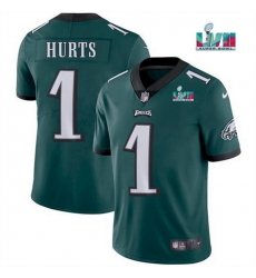 Men Women Youth Toddler Philadelphia Eagles 1 Jalen Hurts Green Super Bowl LVII Patch Vapor Untouchable Limited Stitched Jersey Men Women Youth Toddler Philadelphia Eagles 1 Jalen Hurts Green Super Bowl LVII Patch Vapor Untouchable Limited Stitched Jersey