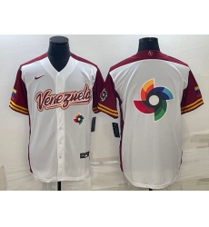 Men Venezuela Baseball 2023 White World Baseball Big Logo With Patch Classic Stitched Jersey Men Venezuela Baseball 2023 White World Baseball Big Logo With Patch Classic Stitched Jersey
