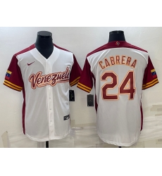 Men Venezuela Baseball 24 Miguel Cabrera 2023 White World Baseball Classic Stitched Jersey Men Venezuela Baseball 24 Miguel Cabrera 2023 White World Baseball Classic Stitched Jersey