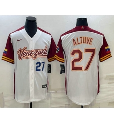 Men Venezuela Baseball #27 Jose Altuve Number 2023 White World Baseball Classic Stitched Jersey Men Venezuela Baseball #27 Jose Altuve Number 2023 White World Baseball Classic Stitched Jersey