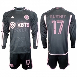 Men Inter Miami CF 17 Martnez 2023 24 Black Away Soccer Jersey Suit