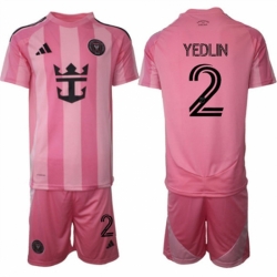 Men Inter Miami CF 2 DeAndre Yedlin 25 26 Pink Home Soccer Jersey Suit