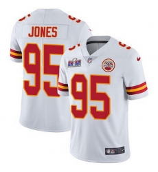 Men Nike Kansas City Chiefs 95 Chris Jones White Bound Stitched NFL Vapor Untouchable Limited 2024 Super Bowl LVIII Jersey Men Nike Kansas City Chiefs 95 Chris Jones White Bound Stitched NFL Vapor Untouchable Limited 2024 Super Bowl LVIII Jersey
