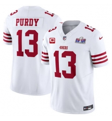 Men San Francisco 49ers 13 Brock Purdy White 2023 F U S E With Vapor Untouchable Limited Stitched Football 2024 Super Bowl LVIII Jersey Men San Francisco 49ers 13 Brock Purdy White 2023 F U S E With Vapor Untouchable Limited Stitched Football 2024 Super Bowl LVIII Jersey