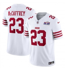 Men San Francisco 49ers 23 Christian McCaffrey White 2023 F U S E Vapor Untouchable Limited Stitched Football 2024 Super Bowl LVIII Jersey Men San Francisco 49ers 23 Christian McCaffrey White 2023 F U S E Vapor Untouchable Limited Stitched Football 2024 Super Bowl LVIII Jersey