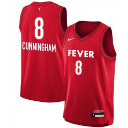 Women Indiana Fever Cunningham #8 Red Stitched Basketball WNBA Jersey
