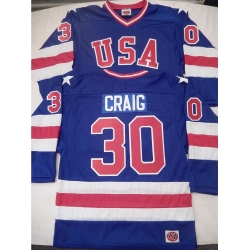 1980 JIM CRAIG Olympic USA MIRACLE Hockey K1 Jersey New BLUE